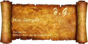 Hux Gergő névjegykártya
