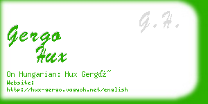 gergo hux business card